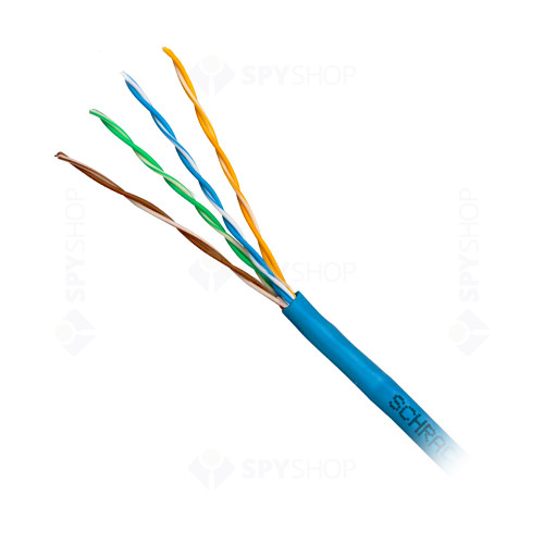 Cablu UTP CAT6 Schrack HSKU423BB5, 4x2xAWG24/1, 300MHz, LS0H, B2ca, 500 m
