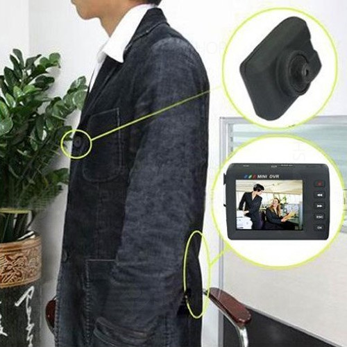 Microcamera ascunsa in nasture/surub si mini DVR cu ecran LCD