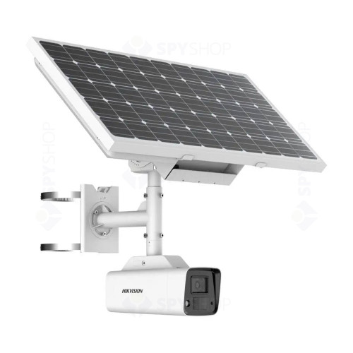 Camera supraveghere exterior cu panou solar Hikvision ColorVu DS-2XS2T47G1-LDH6, 4 MP, 4G LTE, 6 mm, slot card, microfon