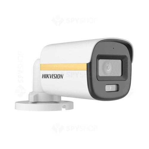 Camera de supraveghere exterior Hikvision ColorVU DS-2CE10DF3T-LSE(2.8MM), 2 MP, 2.8 mm, IR/Lumina alba 30/20 m, microfon