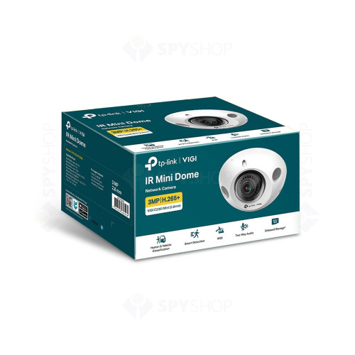 Camera de supraveghere interior IP Dome VIGI C230I Mini(2.8mm), 3 MP, 2.8 mm, IR 30m, microfon, PoE, slot card
