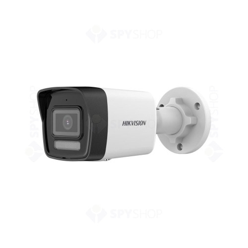 Camera de supraveghere IP exterior Hikvision Hybrid Light DS-2CD1023G2-LIU, 2 MP, PoE, 2.8 mm, IR/lumina alba 30 m