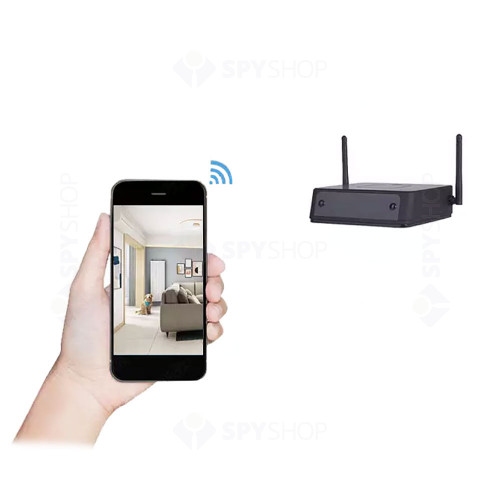 Camera disimulata in router wireless Aishine AI-LS005, 2 MP, night vision 5 m, PIR 5 m, detecatia miscarii, slot card, microfon