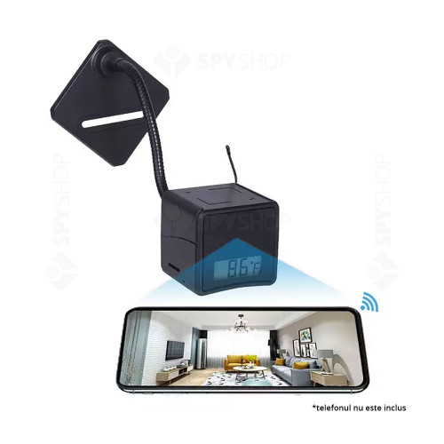 Camera disimulata in termometru digital Aishine AI-IP039-B, 2 MP, night vision 5 m, detectia miscarii, slot card, microfon