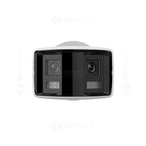 Camera supraveghere IP exterior Hikvision Panoramic ColorVu DS-2CD2T47G2P-LSU/SL, 4 MP, 2.8 mm, slot card, microfon, lumina alba 40 m, unghi vizual 180 grade, PoE