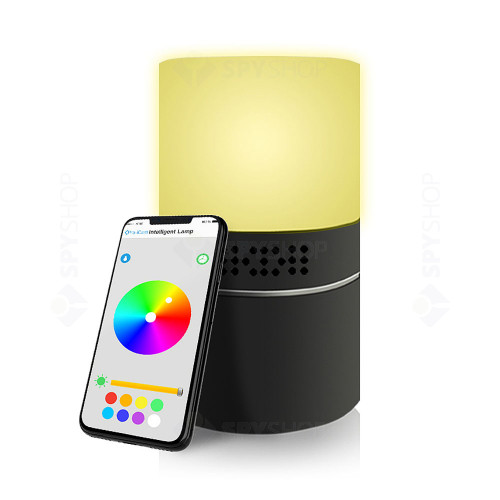 Camera spion disimulata in lampa rotativa multicolora Aishine AI-IP020, WiFi, 2 MP, IR 3 m, detectia miscarii, slot card