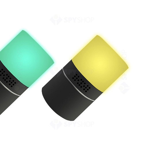 Camera spion disimulata in lampa rotativa multicolora Aishine AI-IP020, WiFi, 2 MP, IR 3 m, detectia miscarii, slot card