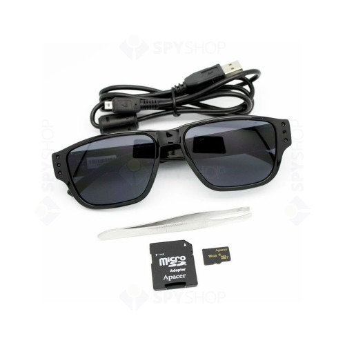 Camera spion disimulata in ochelari de soare LawMate PV-EG20DL, 1 MP, 3.7 mm, slot card