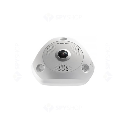 Camera supraveghere Dome IP Hikvision DS-2CD6362F-IVS Fisheye, 6 MP, IR 15 m, 1.27 mm, microfon