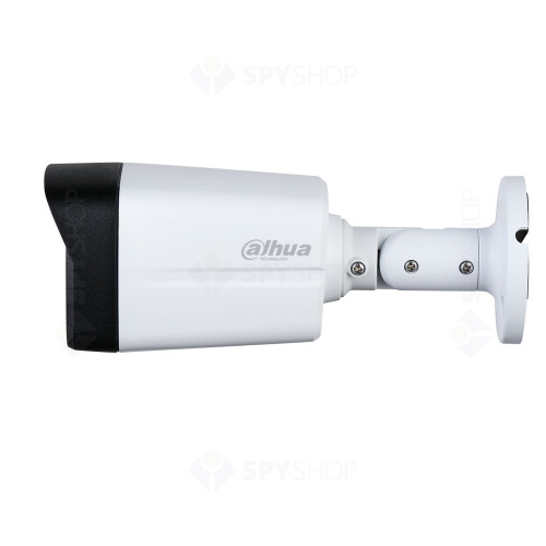 Camera supraveghere exterior cu iluminare duala Dahua HAC-HFW1801TLM-IL-A-0360B-S2, 4K, IR/lumina alba 40 m, 3.6 mm, microfon