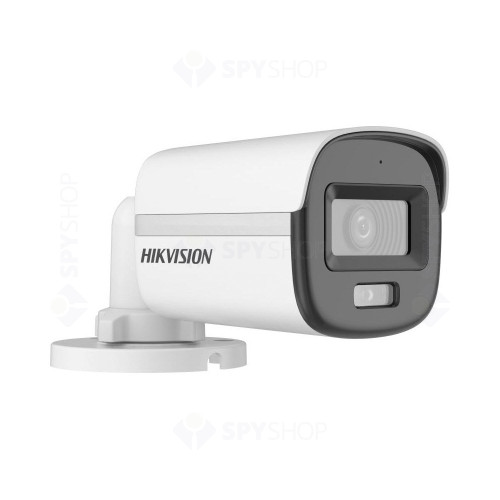 Camera supraveghere exterior Hikvision Mini Bullet Hybrtid Light ColorVu DS-2CE10DF0T-LFS(2.8MM), 2 MP, 2.8 mm, IR/lumina alba 20 m, microfon