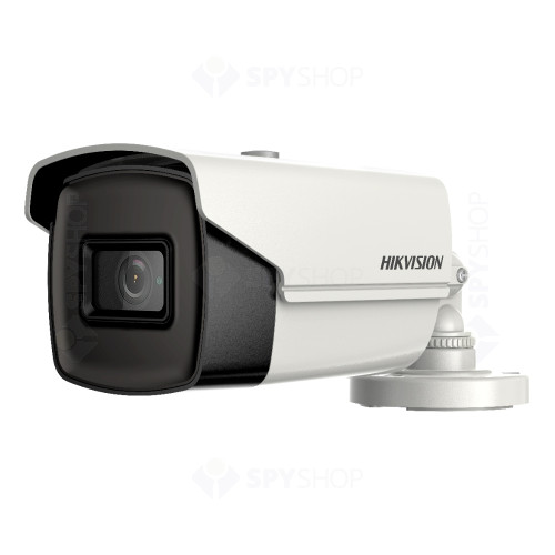 Kit Camera supraveghere exterior Hikvision Ultra Low Light DS-2CE16H8T-IT5F, 5 MP, IR 80 m, 3.6 mm + alimentator