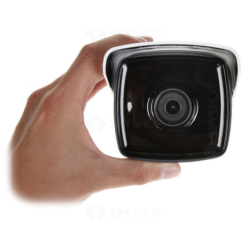 Camera supraveghere exterior IP Hikvision AcuSense DS-2CD2T43G2-4I2, 4 MP, IR 80 m, 2.8 mm, slot card, PoE
