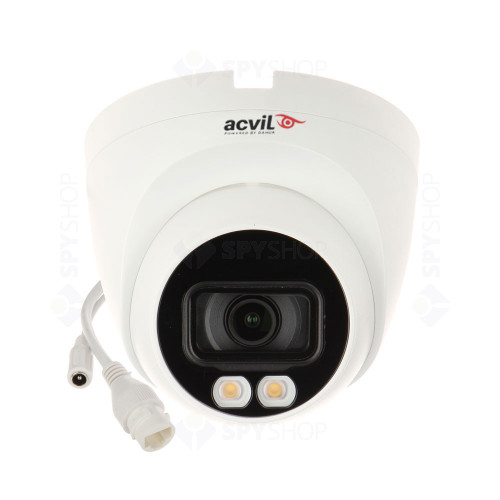 Camera supraveghere IP Dome Acvil Full Color ACV-IPDFC30-2M 2.0, 2 MP, lumina alba 30 m, 2.8 mm, slot card, microfon, PoE
