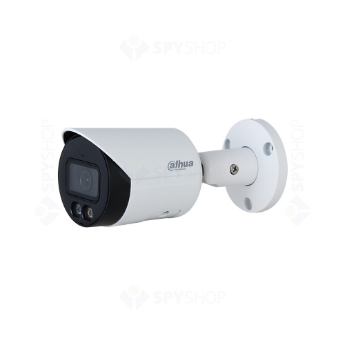 Camera supraveghere exterior IP cu iluminare dubla Dahua WizSense IPC-HFW2249S-S-IL-0360B, 2 MP, 3.6 mm, IR / lumina alba 30 m, slot card, PoE