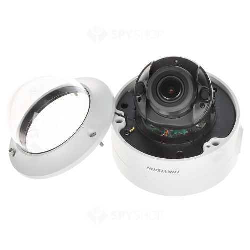 Camera supraveghere IP Dome Hikvision AcuSense DarkFighter DS-2CD2746G2-IZS, 4 MP, IR 40 m, 2.8-12 mm, slot card, PoE