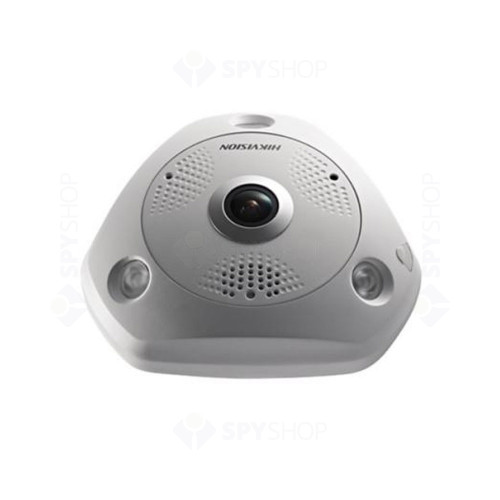 Camera supraveghere IP Dome Hikvision Fisheye DS-2CD6365G0E-IVS, 6 MP, IR 15 m, 1.27 mm, microfon