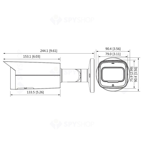 Camera supraveghere IP exterior Dahua IPC-HFW1230T-ZS-2812-S5, 2 MP, IR 50 m, 2.8 - 12 mm, motorizat, PoE