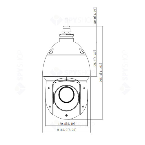 RESIGILAT - Camera supraveghere IP Speed Dome PTZ Dahua Starlight WizSense SD49425XB-HNR, 4 MP, IR 100 m, 4.8-120 mm, slot card, motorizat, 25X