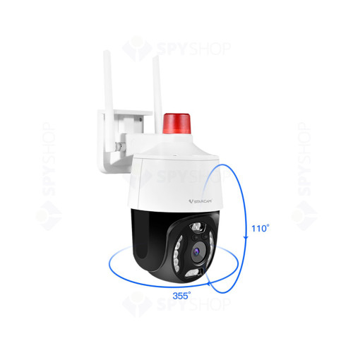 RESIGILAT - Camera supraveghere wireless IP WiFi PT Vstarcam CS668, 3 MP, IR 30 m, 3.6 mm, slot card, microfon, detectie miscare
