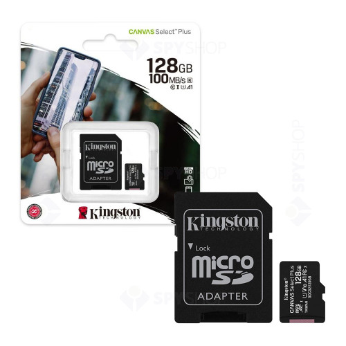 Card de memorie Kingston Canvas Select Plus Micro-SDXC 128GB, clasa 10
