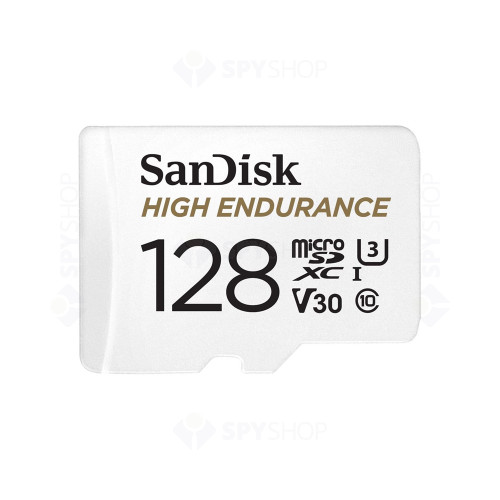 Card de memorie MicroSDXC Sandisk High Endurance SDSQQNR-128G-GN6IA, Class 10, 128 GB + adaptor SD