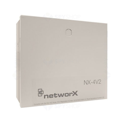 Centrala alarma antiefractie UTC NX-4-LXT cu tastatura NX-1208E si cutie metalica cu traf, 1 partitie, 4 zone, 8 utilizatori