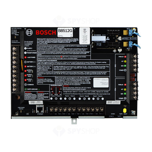 Centrala antiefractie, antiincendiu si control acces Bosch B8512G, 8 partitii, 99 zone, 2048 evenimente