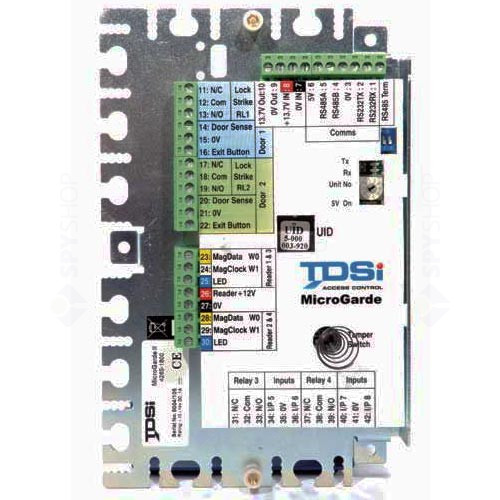 Centrala control acces TDSI 4165-2502 MICROGARDE II, 2 usi, 5000 carduri, 10-14 Vcc