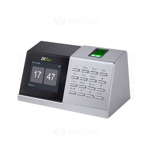 Cititor biometric de interior pentru prezenta TA-D2-W, WiFi, ecran 2.8 inch, 1.000 amprente, 50.000 evenimente, control de pe telefon
