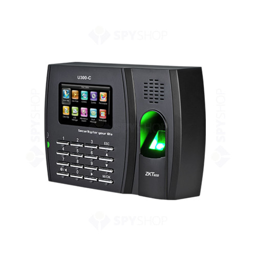 Controler de acces IP biometric ZKTeco TA-U300CZMM-1, ecan 3 inch, parola, 3.000 amprente, 10.000 carduri, 100.000 evenimente