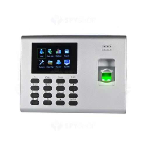 Controler de acces IP biometric ZKTeco TA-UA140ZLM-1, ecran 2.8 inch, parola, 500 amprente, 1.000 carduri, 50.000 evenimente