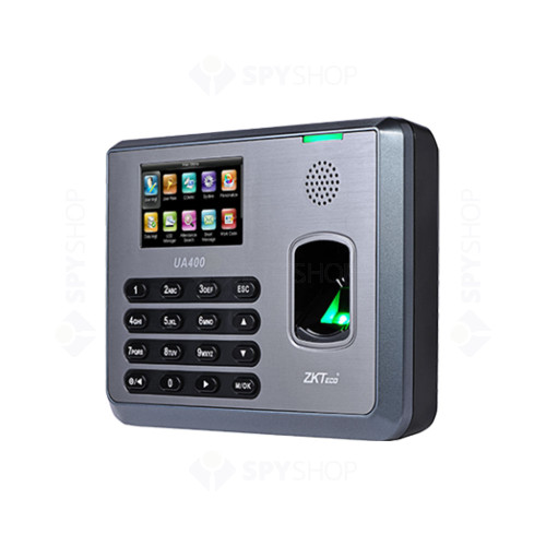 Controler de acces IP biometric ZKTeco TA-UA400ZMM-1, ecran 3 inch, parola, 3.000 amprente, 10.000 carduri, 100.000 evenimente