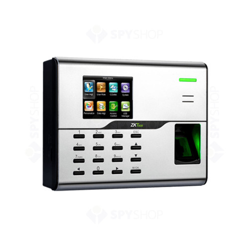 Controler de acces IP biometric ZKTeco TA-UA860-1-W, WiFi, ecran 2.8 inch, parola, 1.000 amprente, 3.000 carduri, 50.000 evenimente
