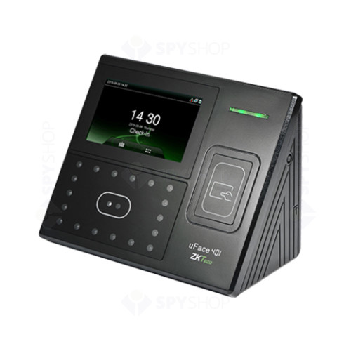 Controler de acces facial IP ZKTeco TA-UFACE-401-1, RFID, ecran 4.3 inch, 3.000 fete, 10.000 carduri, 100.000 evenimente