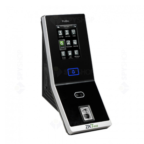 Controler de acces IP biometric ZKTeco GL-PROBIO-1, ecran 2.8 inch, EM, 4.000 amprente, 6.000 fete, 10.000 carduri, 100.000 evenimente