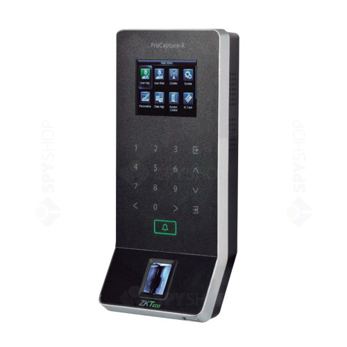 Controler de acces IP biometric ZKTeco GL-PROCAPTURE-X-B-1, ecran 2.4 inch, EM, 20.000 amprente, 50.000 carduri, 500.000 evenimente