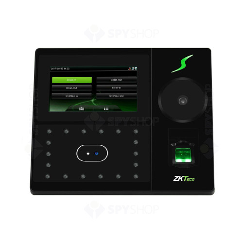 Controler de acces IP biometric ZKTeco TA-PFACE-202B-1, ecran 4.3 inch, 600 palme, 2.000 amprente, 1.200 fete, 10.000 carduri, 100.000 evenimente