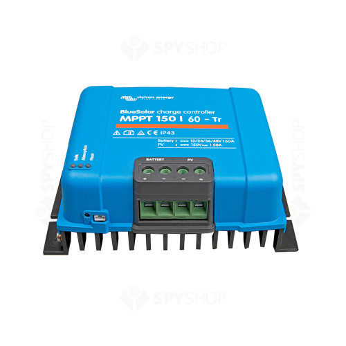 Controler pentru incarcare acumulatori sisteme fotovoltaice MPPT Victron BlueSolar SCC010060200, 12/24/48 V, 60 A, conectori TR