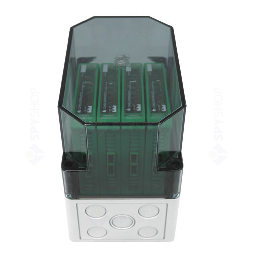 Cutie mica montaj module pe sina DIN Hochiki SMB-3, 20 intrari cablaj, IP66, capac transparent