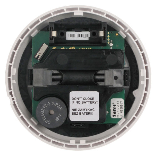 Detector de fum si temperatura wireless cu sirena Satel ASD-110, RF 500 m, tamper, autonomie 2 ani