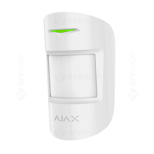 Detector de miscare wireless PIR Ajax MotionProtect WH, 12 m, 88 grade, pet immunity, 868 MHz, RF 1700 m