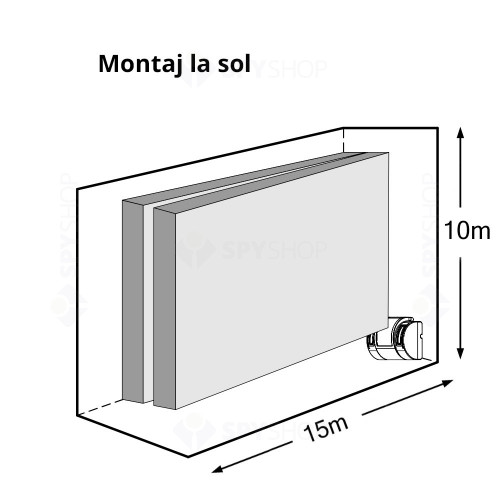 Detector de miscare tip cortina Quad PIR GSN PATROL - 301, digital, 15 x 10 m