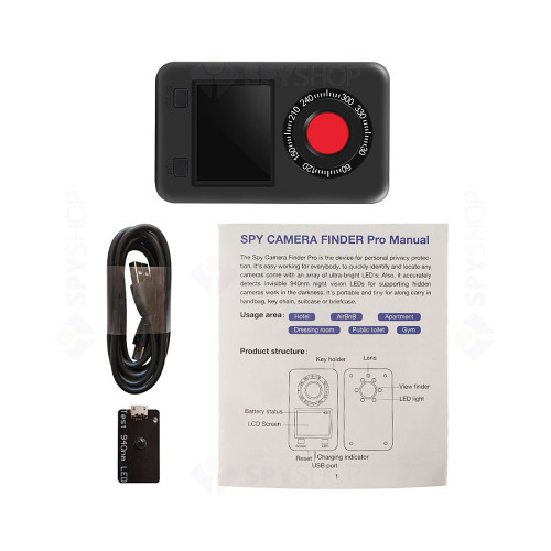 Detector profesional de camere ascunse Aishine AI-DE02, ecran 2.2 inch, scanare IR
