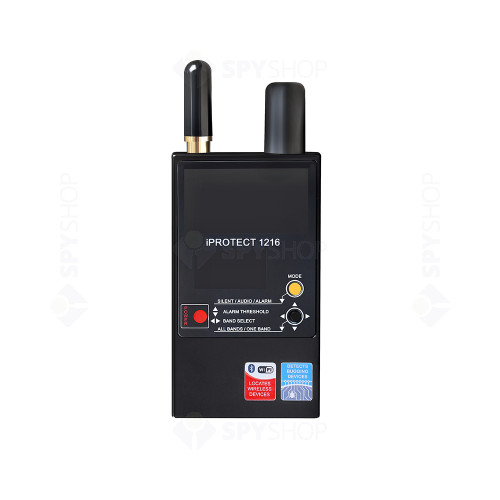 Detector RF profesional antispionaj Digiscan Labs iProtect 1216, 50MHz-12GHz, 6 ore, 3 benzi