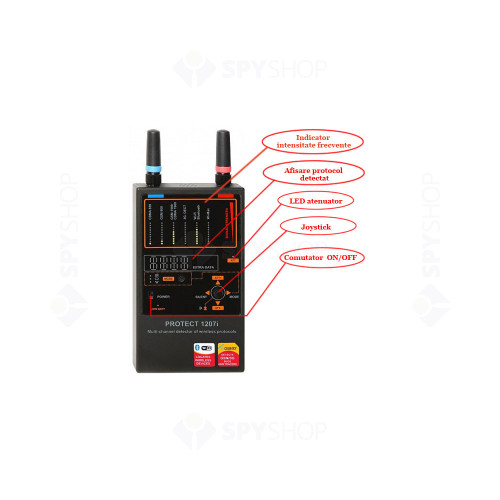 Detector RF Profesional antispionaj Digiscan Labs PROTECT 1207I, 20-45 dB, 10M, 15 ore autonomie