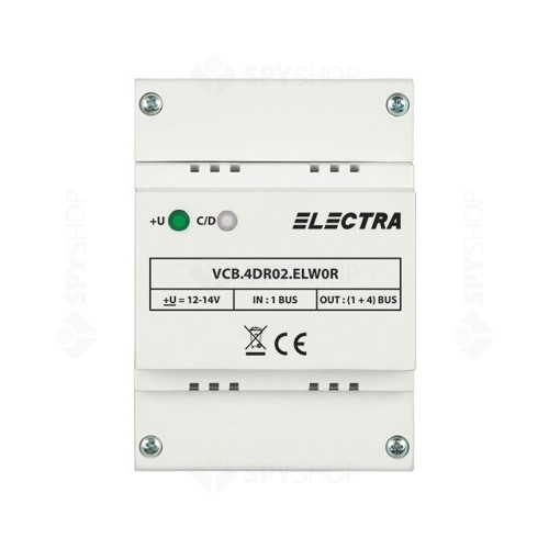 RESIGILAT - Doza derivatie video Electra VCB.4DR02.ELW0R , 4 iesiri, ABS
