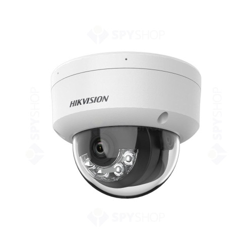 Camera supraveghere interior IP Dome Hikvision Hybrid Light DS-2CD1143G2-LIU, 4MP, 2.8 mm, IR/lumina alba 30 m, microfon, PoE