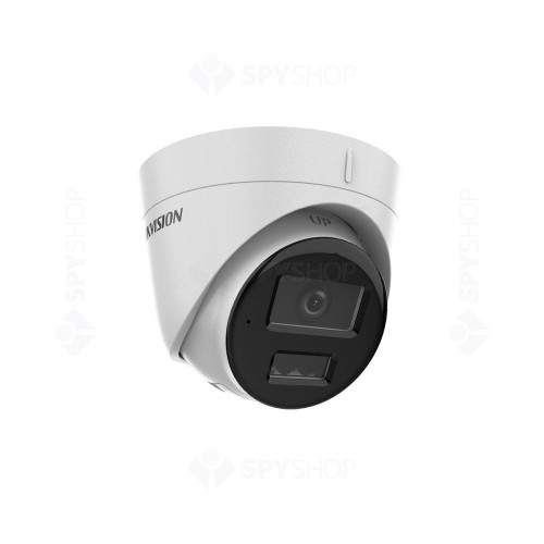 Camera supraveghere interior IP Dome Hikvision Hybrid Light DS-2CD1323G2-LIU, 2MP, 4 mm, IR/lumina alba 30 m, microfon, PoE