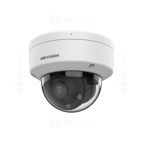 Camera supraveghere interior IP Dome Hikvision Dual Light DS-2CD1723G2-LIZU, 2 MP, 2.8 - 12 mm, IR/lumina alba 30 m, microfon, slot card, PoE